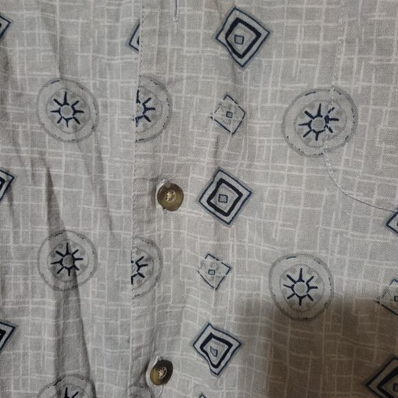 Island Shares Shirt Mens 4x Gray Pattern Button Up 100% Silk - Picture 2 of 10